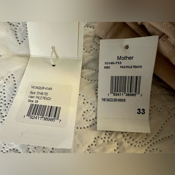 NWT MOTHER Denim The Dazzler Hover- Date Night (pale peach) size 33 - Picture 9 of 11